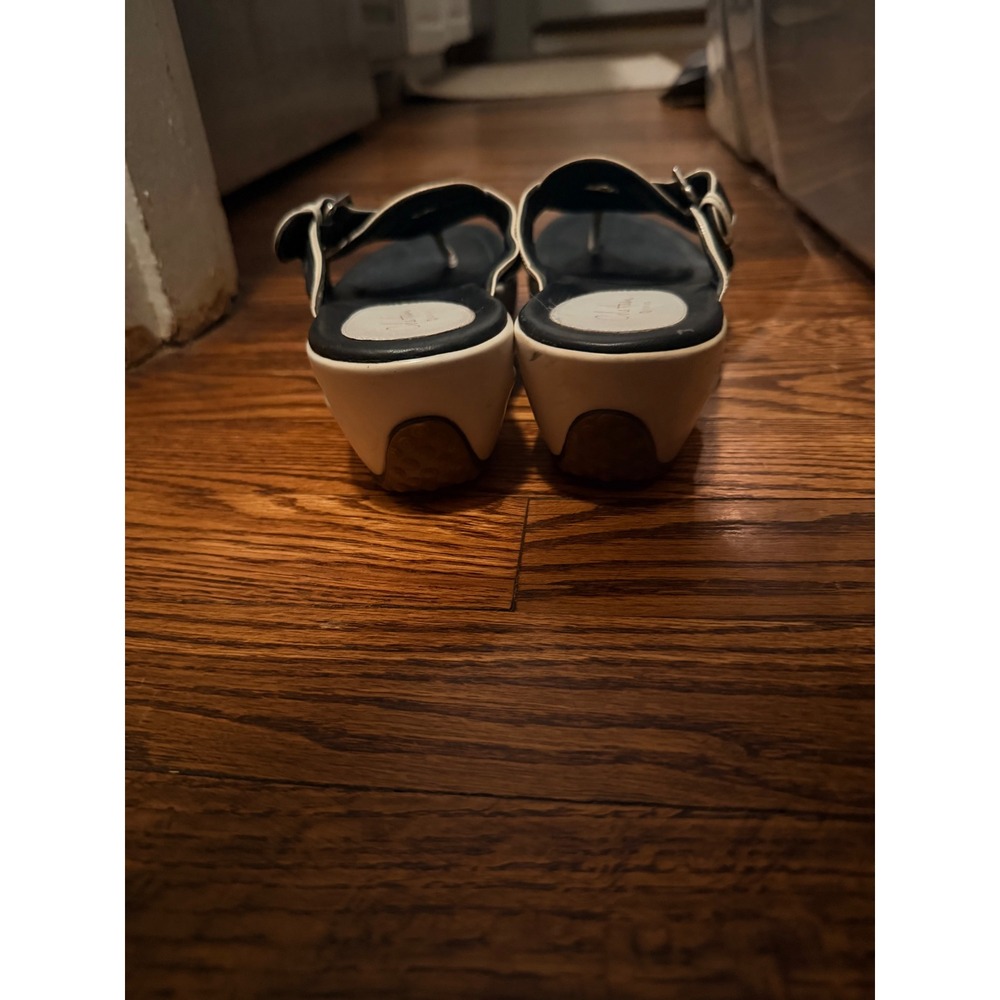 Cole Haan G Series Sandals Women Navy Blue Good Nike Air Wedge Thong Buckle - Picture 3 of 8
